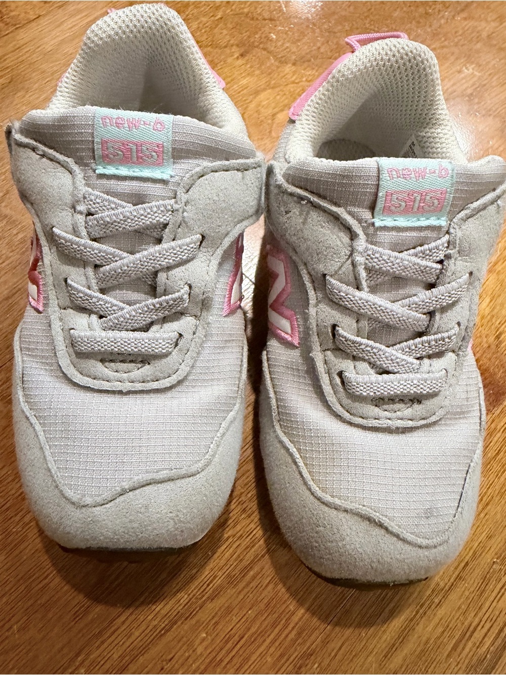 New Balance 515 NEW-B Hook & Loop Toddler Girls Sneakers Gray Pink Mint Size 6 - Picture 5 of 7